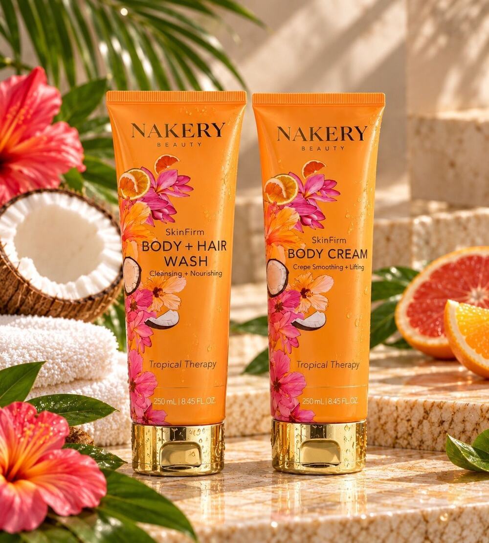 Nakery SkinFirm Tropical Therapy Body + Hair Wash & Body Cream Duo